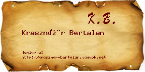 Krasznár Bertalan névjegykártya